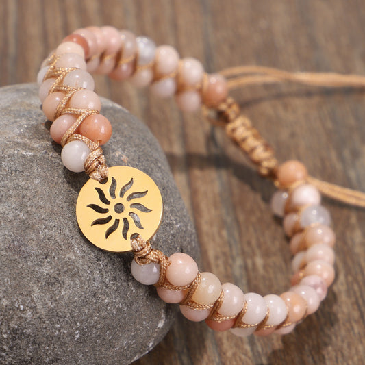 Double Layer Hand-woven Natural Stone Hollow Yoga Meditation Bracelet
