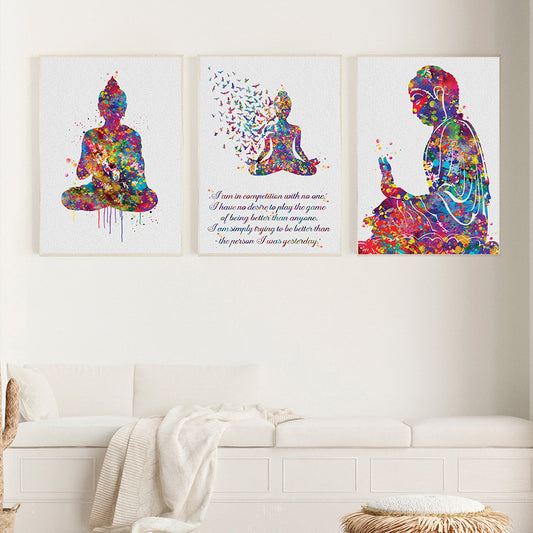 Meditation Canvas Painting Abstract Buddha Home Decor